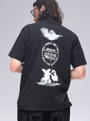 Y-3 (ワイスリー) バックロゴプリント クルーネック 半袖 Tシャツ 