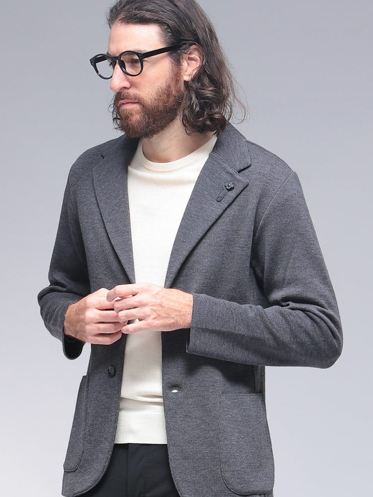 LARDINI (ラルディーニ) シングル2つ釦ニットジャケット LDLJM56CN65000 メンズ
