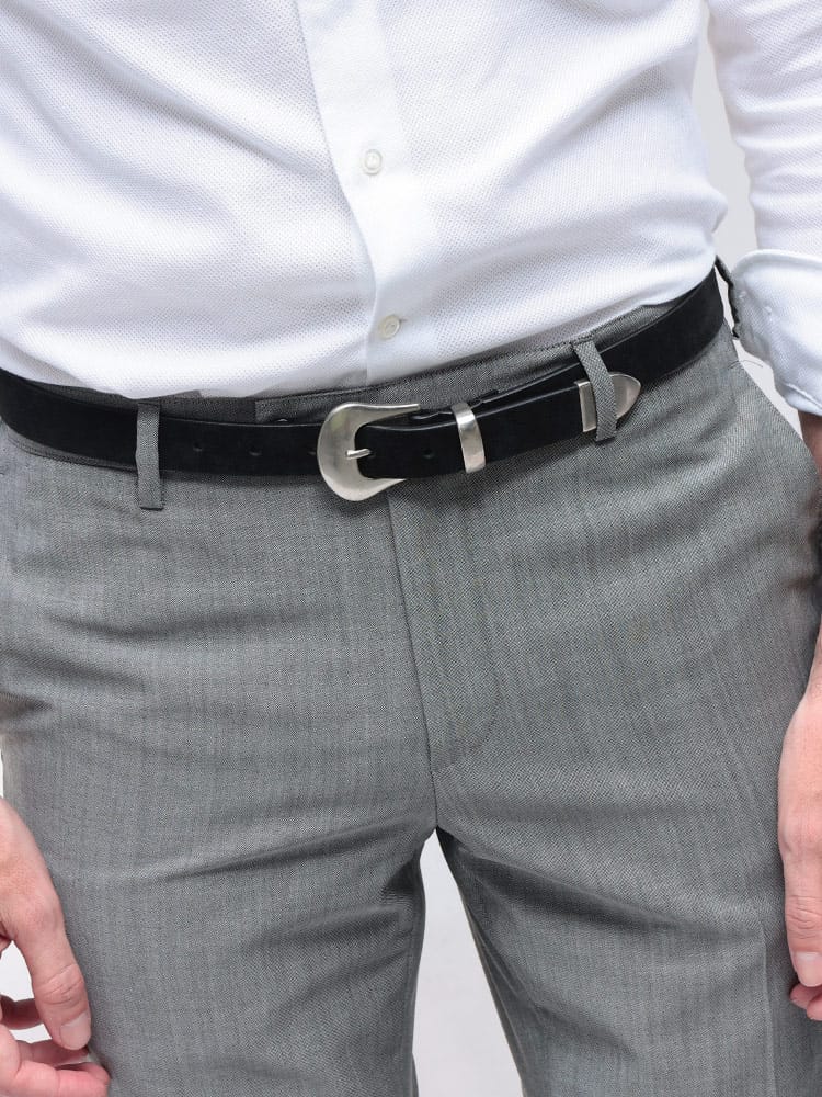 LARDINI (ラルディーニ) アンティークバックル レザーベルト プンターレ LDCNT120AA65061 メンズ