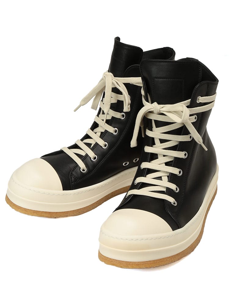 Rick Owens (リック・オウエンス) ハイカット レザースニーカー CREEP SNEAKERS HIGH RORU02E1802LCO メンズ