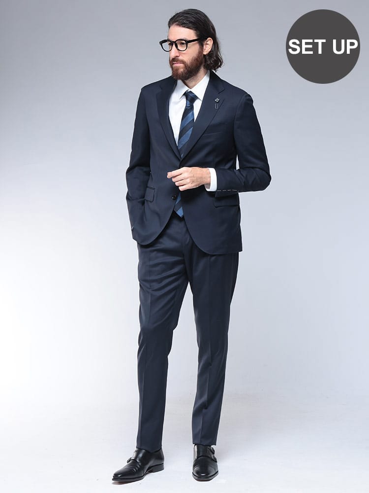 LARDINI (ラルディーニ) シングル２つ釦スーツ 無地 ワンタック LD787CN64414 メンズ