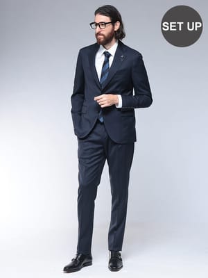 LARDINI (ラルディーニ) ストライプ シングル ワンタック スーツ 