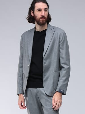 BARBA (バルバ) フランネル ストレッチ シングル ジャケット BAREASYJ51001 メンズ