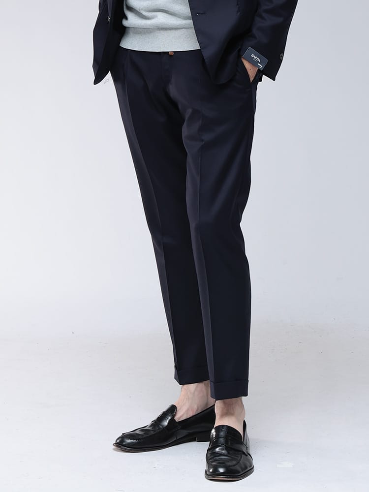 BARBA (バルバ) フランネル ストレッチ ワンタック パンツ BARROMA51001 メンズ