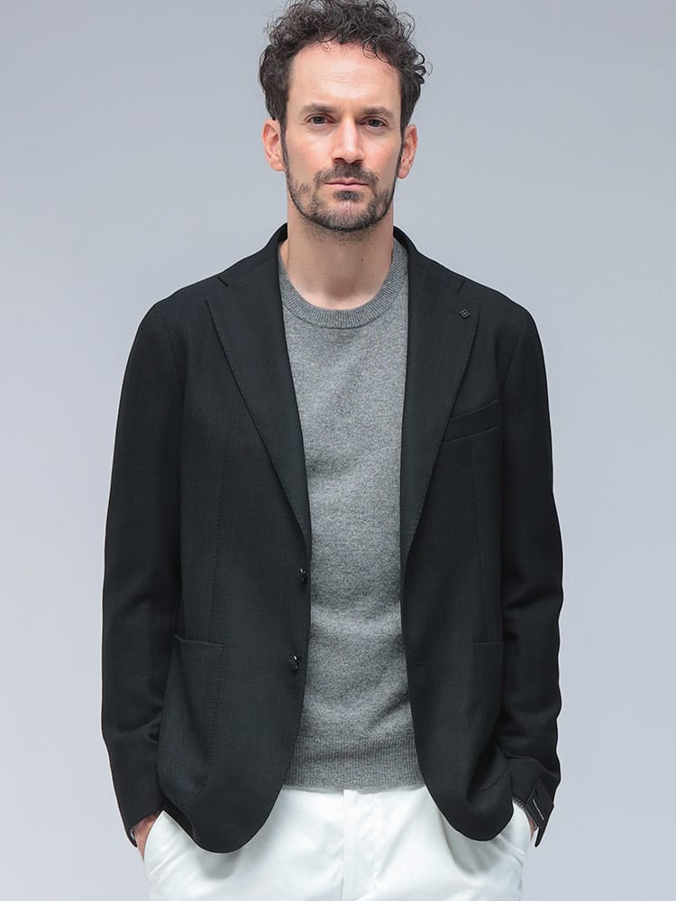 TAGLIATORE (タリアトーレ) シングル二つ釦 ヘリンボンジャージ ジャケット TGSMC22K060105 メンズ