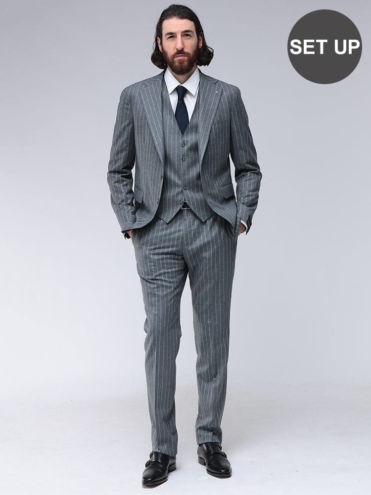 TAGLIATORE (タリアトーレ) フランネルストライプ スリーピース スーツ TG3SVS22B070038 メンズ