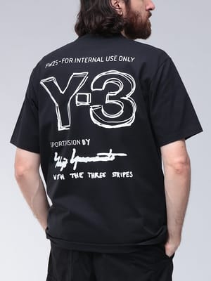Y-3 (ワイスリー) バックロゴプリント クルーネック 半袖 Tシャツ Y3KB2608 メンズ