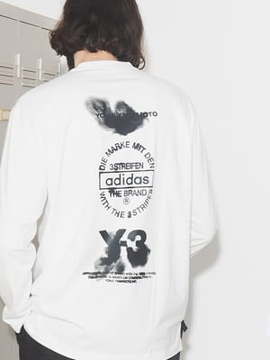 Y-3 (ワイスリー) バックプリント クルーネック 長袖 Tシャツ Y3KE5094 メンズ