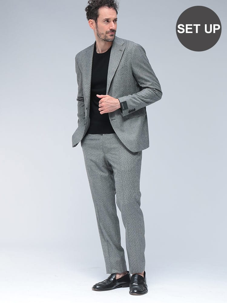 TAGLIATORE (タリアトーレ) シングル二つ釦 ノータック スーツ ハウンドトゥース TGSVS22B150035 メンズ