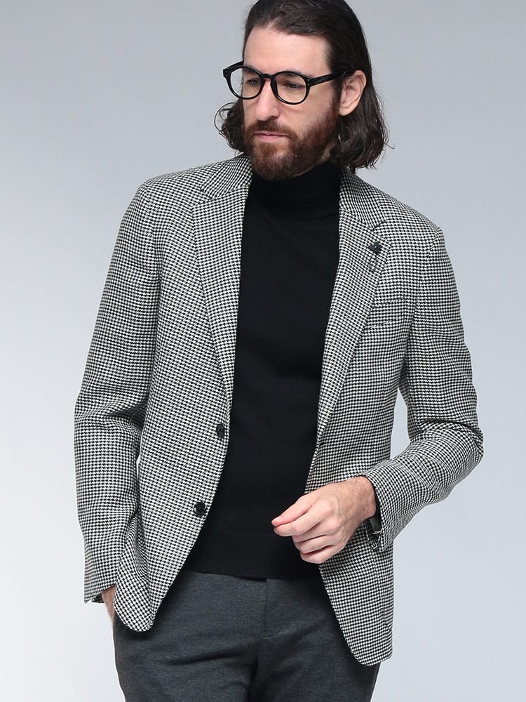 ハウンドトゥース aラインコート 黒 Stella McCartney - コレクション品 ステラマッカートニー ハウンドトゥース柄ウールコートの通販 by アールグレイ ステラマッカートニーなら
