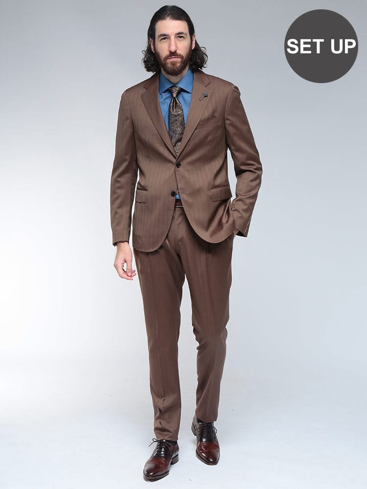 LARDINI (ラルディーニ) シングル ノータック スーツ SOLARO LD787IF65432 メンズ