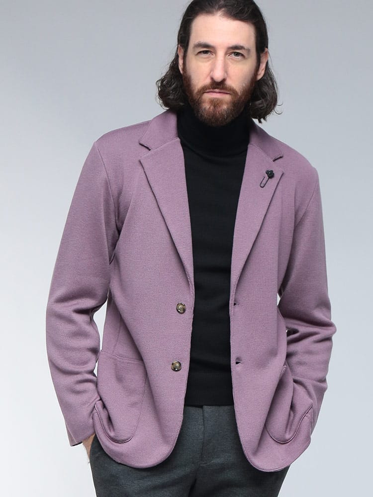 LARDINI (ラルディーニ) ウール シングル 2ツ釦 ニットジャケット LDLJM56CN65000 メンズ