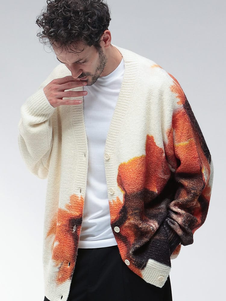 Y-3 (ワイスリー) グラフィック ニット カーディガン Y3JX7333 メンズ