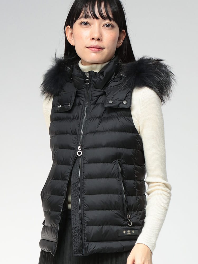 TATRAS (タトラス) ファーフード フルジップ ダウンベスト オルシエラ TRLORSIERA5 レディース