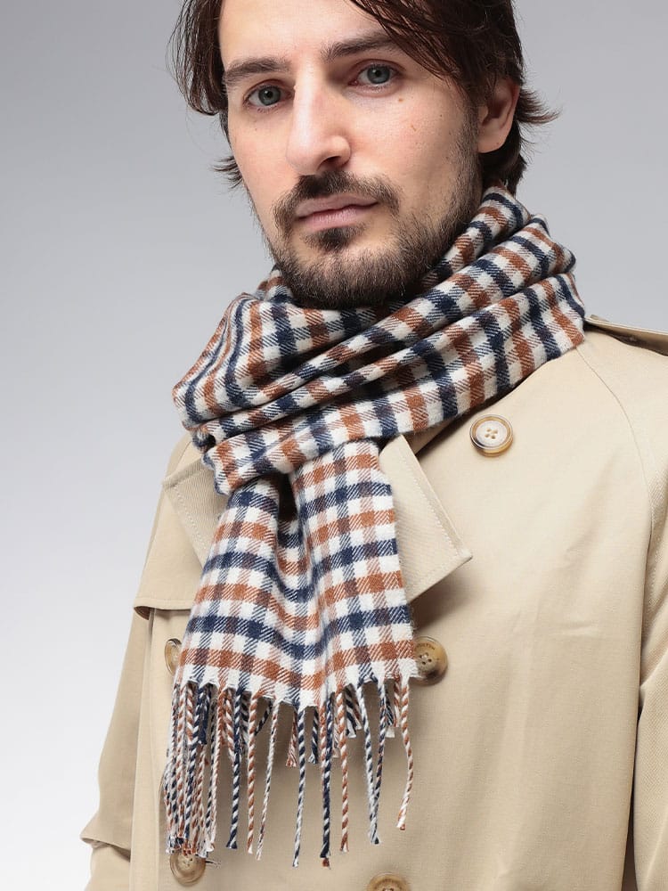 Aquascutum (アクアスキュータム) ウール チェック柄 マフラー AQSCARF30501W メンズ