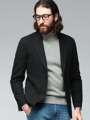 LARDINI (ラルディーニ) シングル 2ツ釦 ニットジャケット LIKNIT LDLKJ5Q15J6504 メンズ