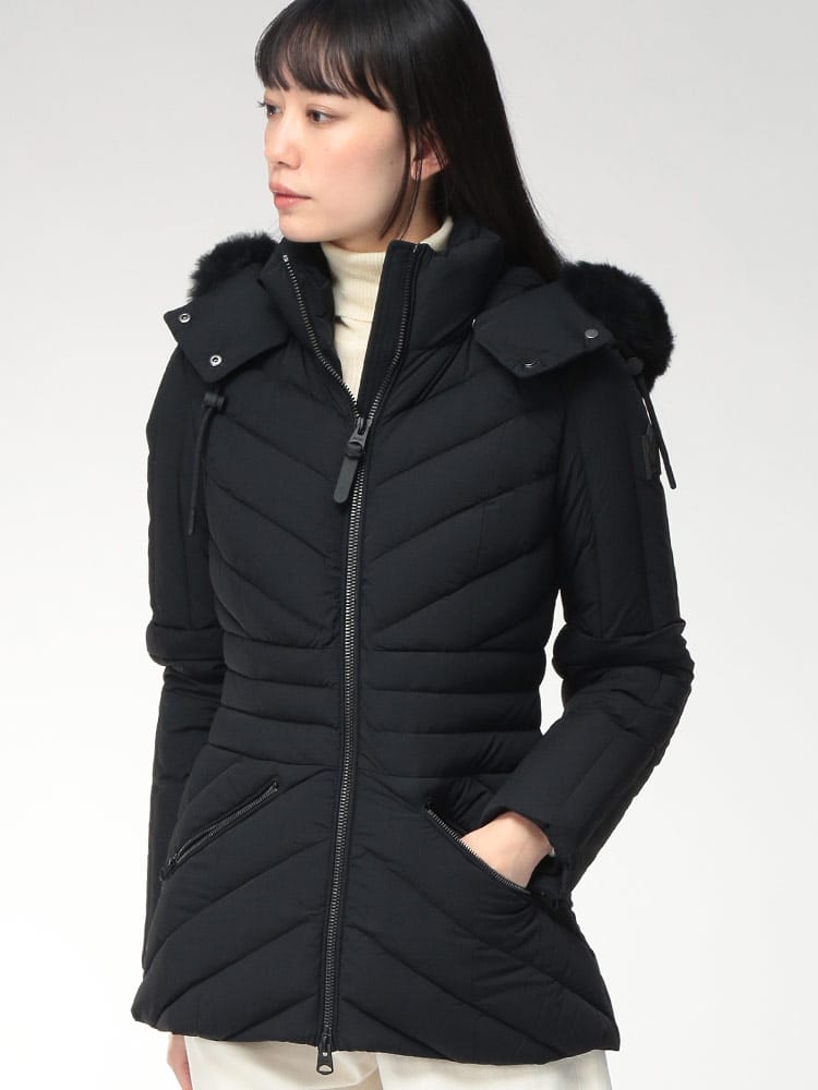 MACKAGE (マッカージュ) シープファー フード着脱 フルジップ ダウンジャケット NADIA-SH ナディア MKGLNADIASH5 レディース