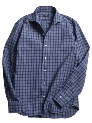 BARBA (バルバ) メンズ シャツ 長袖 綿100％ チェック柄 ワイドカラー 長袖 ビジカジ シャツ CULTO クルト BAIFU9550069