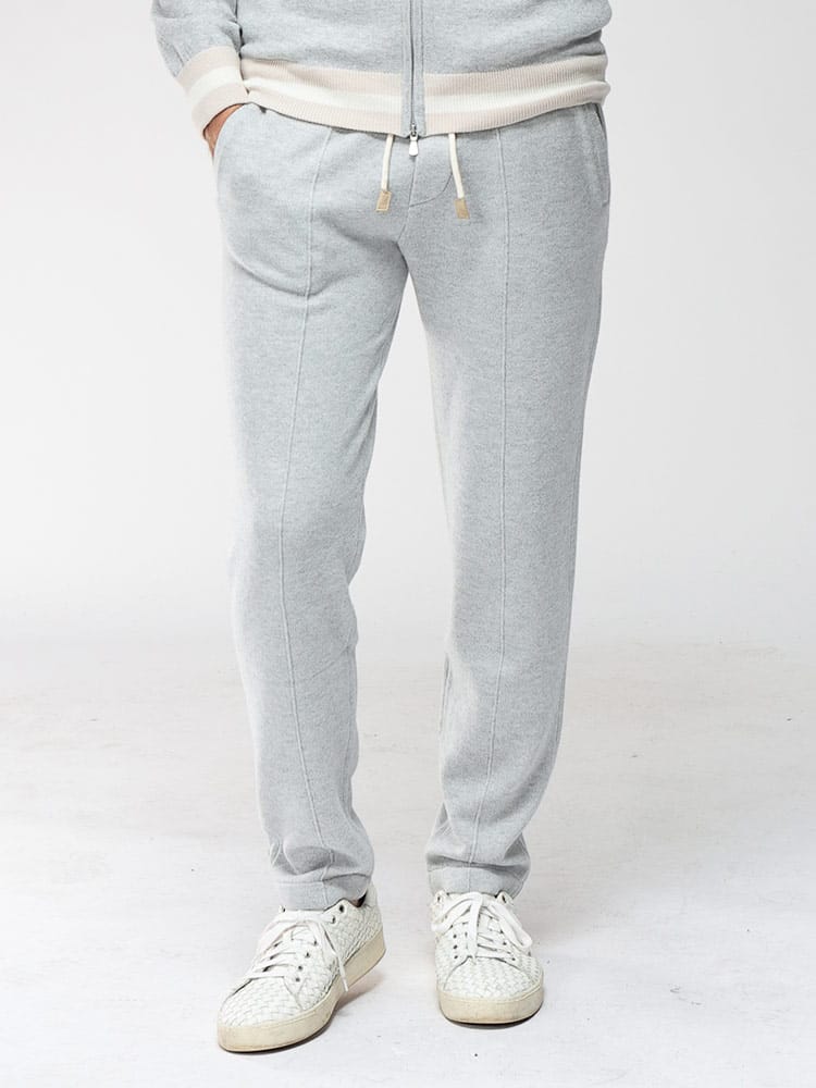 GRANSASSO (グランサッソ) ウール カシミヤ ウエストコード リブ ライン ニット パンツ GRS5713319638 メンズ