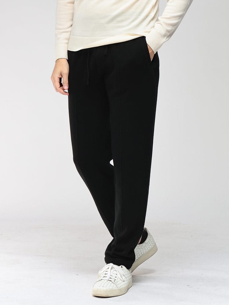 GRANSASSO (グランサッソ) ウール カシミヤ ウエストコード リブ ライン ニット パンツ GRS5713319638 メンズ