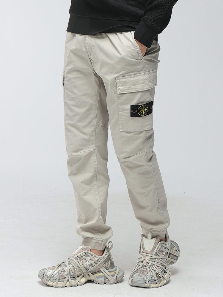 STONE ISLAND (ストーンアイランド) メンズ カーゴパンツ ロゴ ストレッチ ポケット カーゴ パンツ SI3100031S0A10