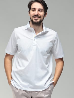 GIANNETTO (ジャンネット) メンズ ポロシャツ 半袖 無地 ワンポイント シルケット シャツ カットソー GTPOLO61181