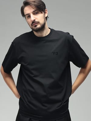 Y-3 (ワイスリー) メンズ Tシャツ 半袖 胸ロゴ クルーネック コットン カットソー Tシャツ Y3KQ9783