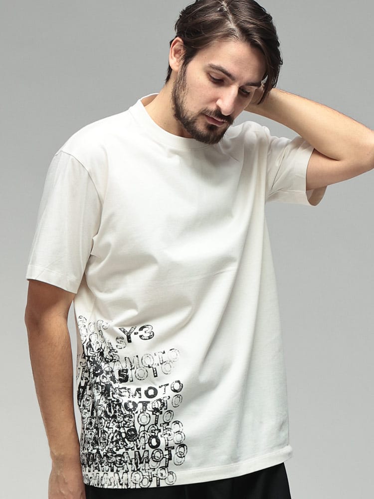 Y-3 (ワイスリー) メンズ Tシャツ 半袖 ロゴ グラフィックプリント クルーネック コットン カットソー Y3KR2224