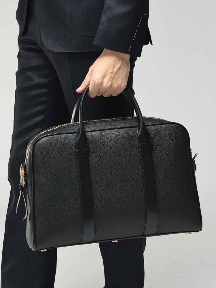 TOM FORD (トムフォード) メンズ バッグ レザー 本革 3way ビジネスバッグ ショルダー ビッグジップ ブリーフケース TFH0364LCL213G