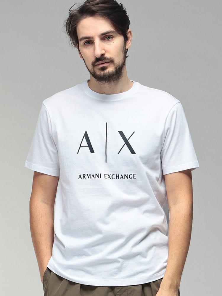 ARMANI EXCHANGE  (アルマーニ エクスチェンジ) メンズ Tシャツ 半袖 ロゴ プリント クルーネック コットン カットソー AEXM2683AF10356