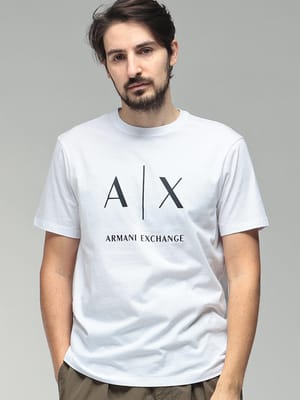 ARMANI EXCHANGE  (アルマーニ エクスチェンジ) メンズ Tシャツ 半袖 ロゴ プリント クルーネック コットン カットソー AEXM2683AF10356