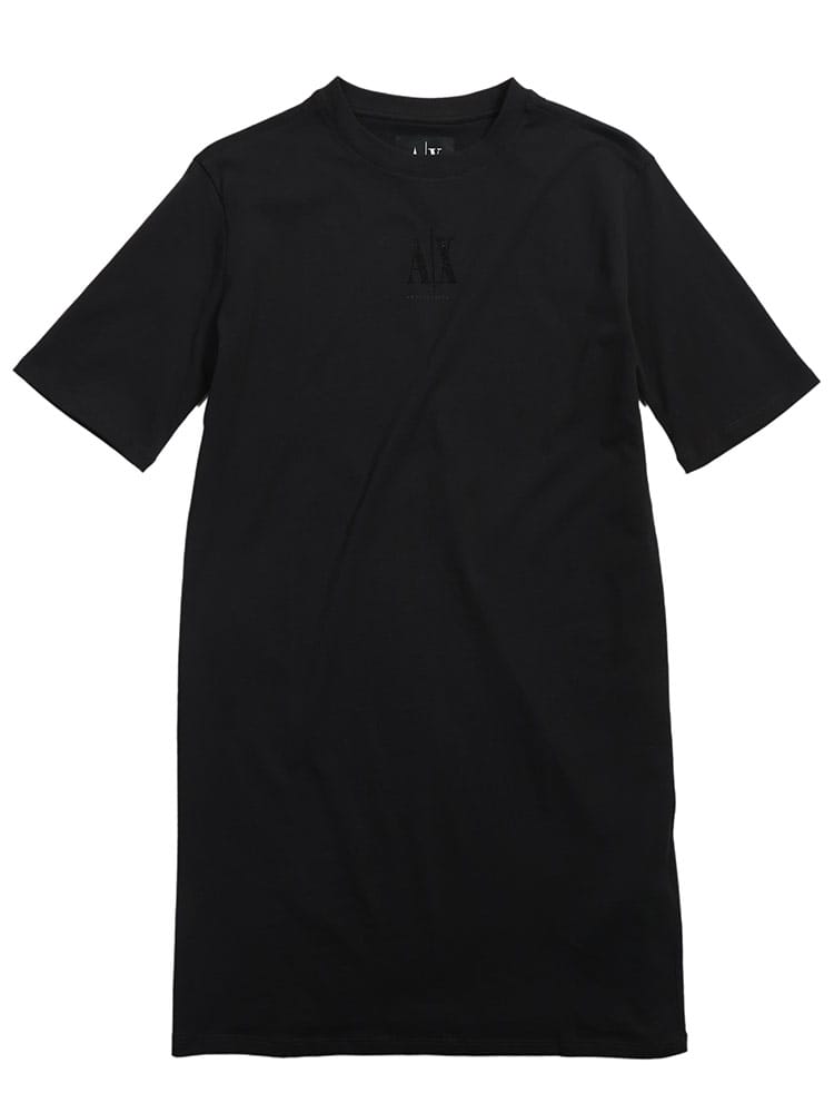 ARMANI EXCHANGE (アルマーニ エクスチェンジ) レディース ワンピース ロゴ ラインストーン Tシャツワンピース ICON アイコン AELXW825AF10356