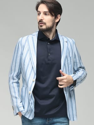 TAGLIATORE (タリアトーレ) メンズ ジャケット リネン ストライプ シングル 2ツ釦 ジャケット TGDAKAR840049 TGDAKAR840049