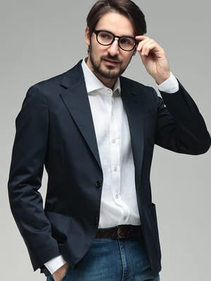 LARDINI (ラルディーニ) メンズ ジャケット ホップサック シングル ネイビー ブレザー 紺ブレ ジャケット LD6202CN64504