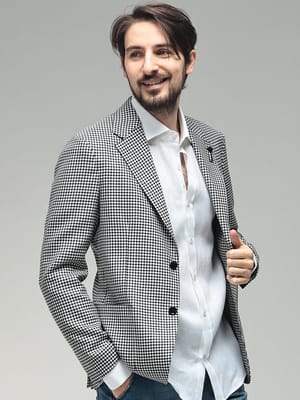 LARDINI (ラルディーニ) メンズ ジャケット チェック柄 シングル 2ツ釦 ジャケット ブートニエール LD6202IF66506