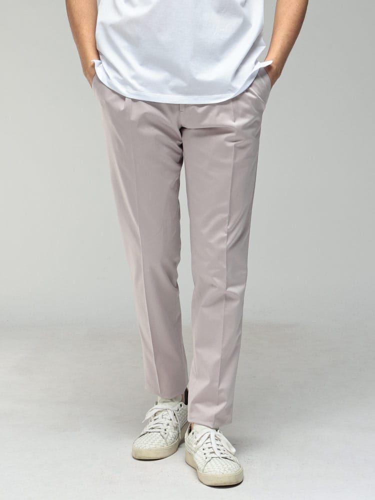 LARDINI (ラルディーニ) メンズ パンツ コットンサテン ワンタック スラックス LDSOHOCN64402