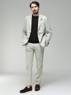 LARDINI (ラルディーニ) メンズ スーツ ストレッチナイロン カジュアル セットアップ スーツ ブートニエール LD149CN64701