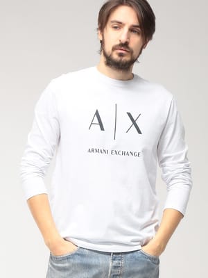 ARMANI EXCHANGE  (アルマーニ エクスチェンジ) メンズ Tシャツ 長袖 フロントロゴ クルーネック カットソー AEXM2684AF10356