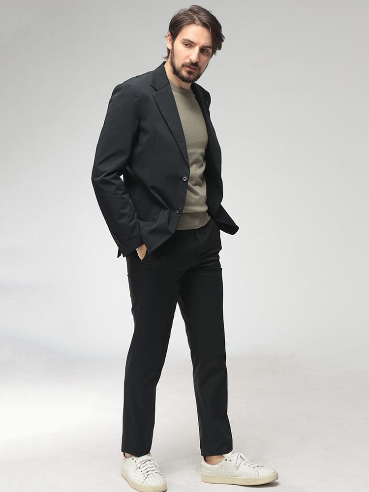 LARDINI (ラルディーニ) メンズ スーツ ストレッチ ナイロン 無地 シングル ノータック LD149CN64701