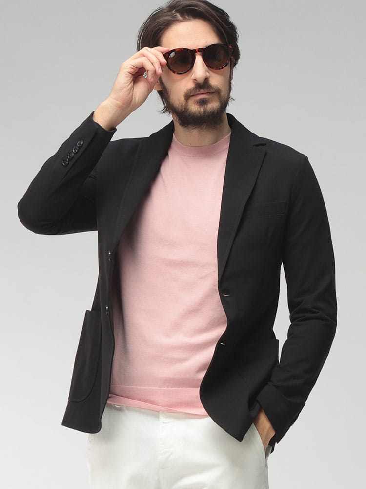 CIRCOLO 1901 (チルコロ1901) メンズ ジャケット ストレッチ ライトジャージー シングル 2ツ釦 テーラード CICN5185