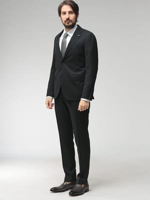 LARDINI (ラルディーニ) メンズ スーツ ウール 無地 シングル ワンタック LD787AQCN64414