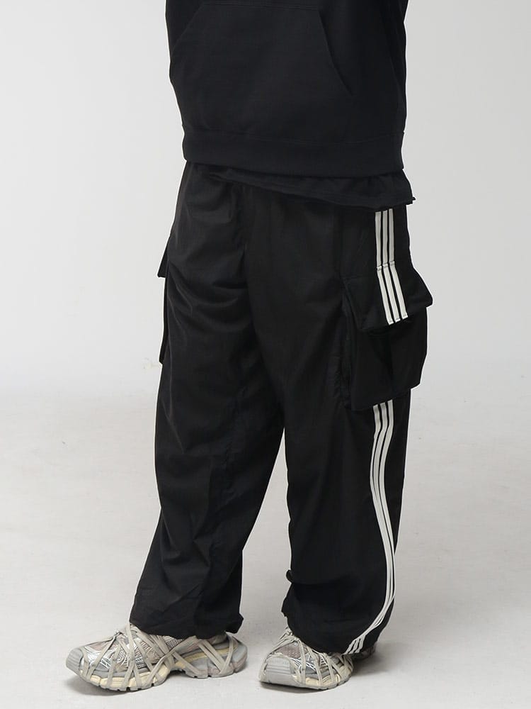 Y-3 (ワイスリー) メンズ カーゴパンツ スリーストライプ ナイロン ロングパンツ Y3KF1087