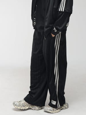 Y-3 (ワイスリー) メンズ トラックパンツ ストライプ サイド釦スリット ジャージ BASKETBALL Y3KQ9716