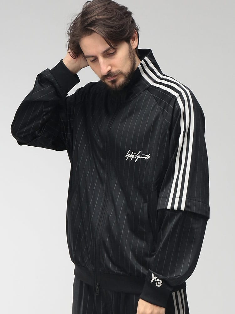 Y-3 (ワイスリー) メンズ トラックジャケット 袖着脱 ストライプ フルジップ ジャケット Y3KQ9719