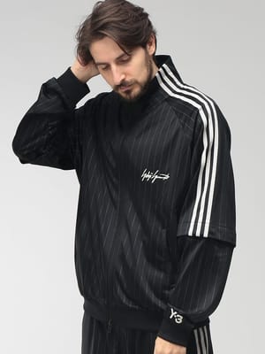 Y-3 (ワイスリー) メンズ トラックジャケット 袖着脱 ストライプ フルジップ ジャケット Y3KQ9719