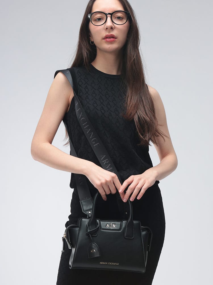 ARMANI EXCHANGE  (アルマーニ エクスチェンジ) レディース ハンドバッグ ロゴ トラペゾイド 2way ショルダーバッグ AELW2159AF19892