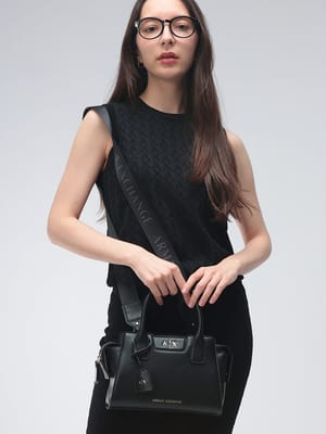 ARMANI EXCHANGE  (アルマーニ エクスチェンジ) レディース ハンドバッグ ロゴ トラペゾイド 2way ショルダーバッグ AELW2159AF19892