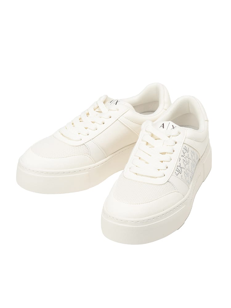ARMANI EXCHANGE  (アルマーニ エクスチェンジ) レディース スニーカー ストラスAXロゴ ローカット AELXW278823057