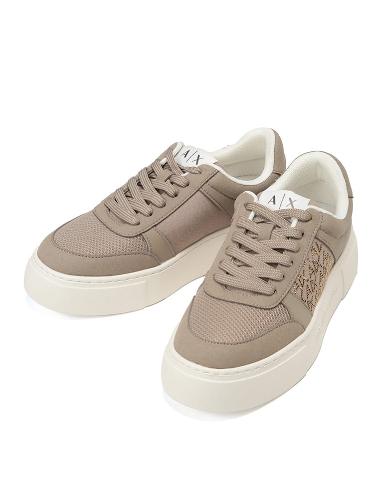 ARMANI EXCHANGE  (アルマーニ エクスチェンジ) レディース スニーカー ストラスAXロゴ ローカット AELXW278823057