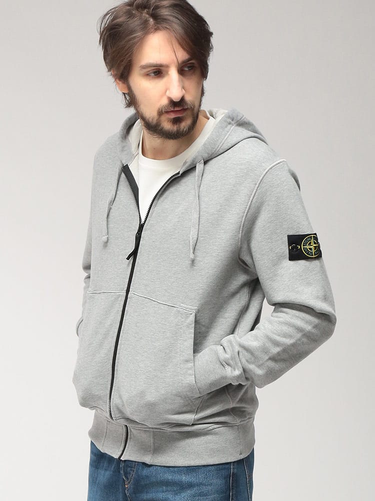 STONE ISLAND (ストーンアイランド) メンズ パーカー 長袖 袖ロゴ フルジップ スウェット SI6100061S0M51